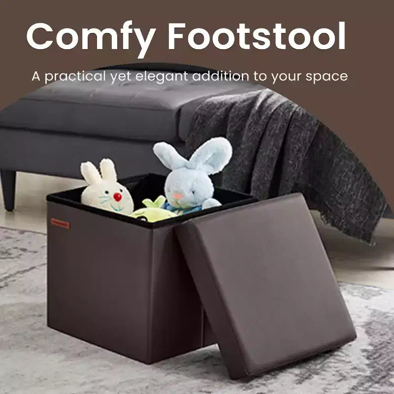 15 Pouf Ottomans de Rangement, Repose-Pieds Pliant, Banc Ottoman de Rangement, Coffre de Rangement Cube Capacité de Charge 300 kg