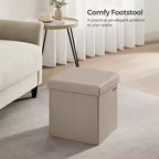 15 Pouf Ottomans de Rangement, Repose-Pieds Pliant, Banc Ottoman de Rangement, Coffre de Rangement Cube Capacité de Charge 300 kg