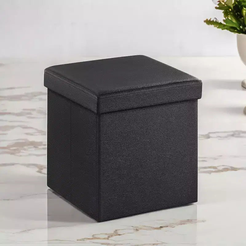 15 Pouf Ottomans de Rangement, Repose-Pieds Pliant, Banc Ottoman de Rangement, Coffre de Rangement Cube Capacité de Charge 300 kg