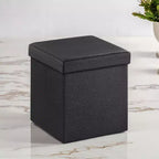 15 Pouf Ottomans de Rangement, Repose-Pieds Pliant, Banc Ottoman de Rangement, Coffre de Rangement Cube Capacité de Charge 300 kg