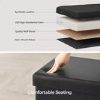15 Pouf Ottomans de Rangement, Repose-Pieds Pliant, Banc Ottoman de Rangement, Coffre de Rangement Cube Capacité de Charge 300 kg