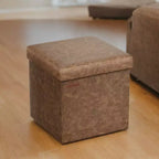 15 Pouf Ottomans de Rangement, Repose-Pieds Pliant, Banc Ottoman de Rangement, Coffre de Rangement Cube Capacité de Charge 300 kg