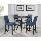 Table de salle à manger ronde à hauteur de comptoir en bois expresso avec clous décoratifs – 48 po de diamètre