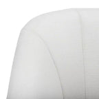 Fauteuil d'appoint blanc rembourré – Cadre en bois massif, capacité de 125 kg