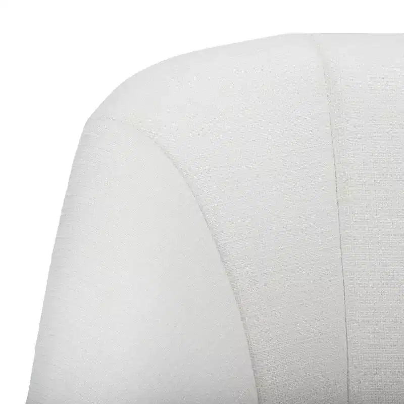 Fauteuil d'appoint blanc rembourré – Cadre en bois massif, capacité de 125 kg
