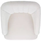 Fauteuil d'appoint blanc rembourré – Cadre en bois massif, capacité de 125 kg