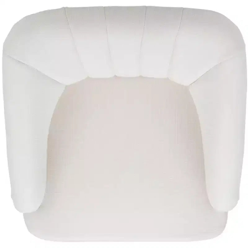 Fauteuil d'appoint blanc rembourré – Cadre en bois massif, capacité de 125 kg