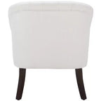 Fauteuil d'appoint blanc rembourré – Cadre en bois massif, capacité de 125 kg