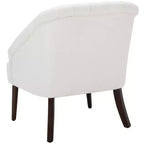 Fauteuil d'appoint blanc rembourré – Cadre en bois massif, capacité de 125 kg