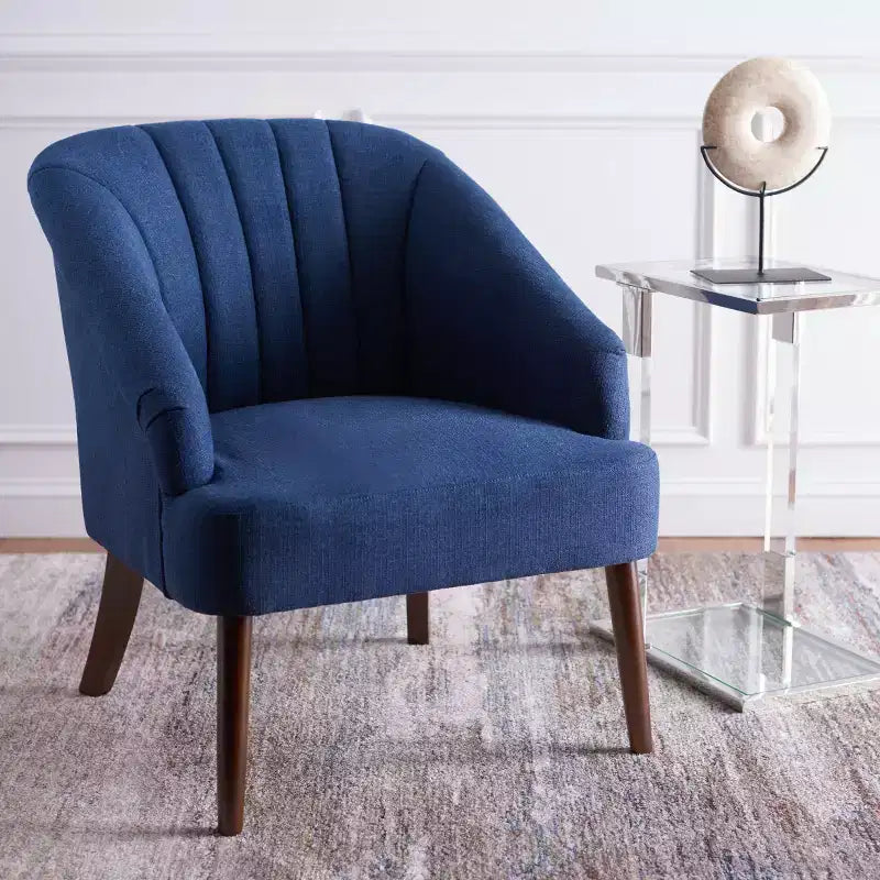 Fauteuil d'appoint blanc rembourré – Cadre en bois massif, capacité de 125 kg