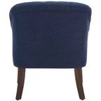 Fauteuil d'appoint blanc rembourré – Cadre en bois massif, capacité de 125 kg