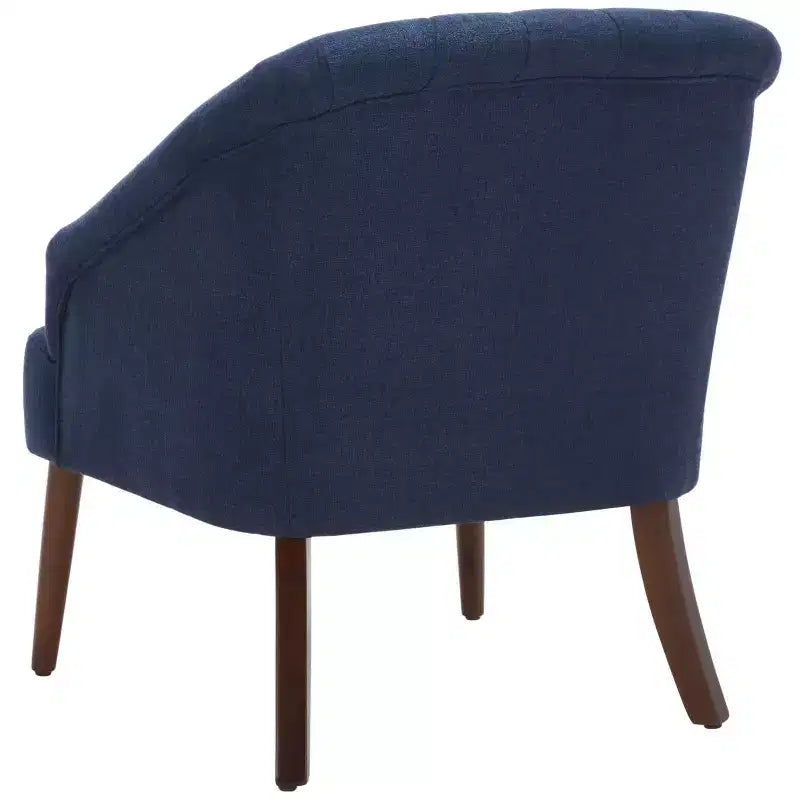 Fauteuil d'appoint blanc rembourré – Cadre en bois massif, capacité de 125 kg