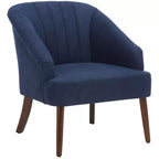Fauteuil d'appoint blanc rembourré – Cadre en bois massif, capacité de 125 kg