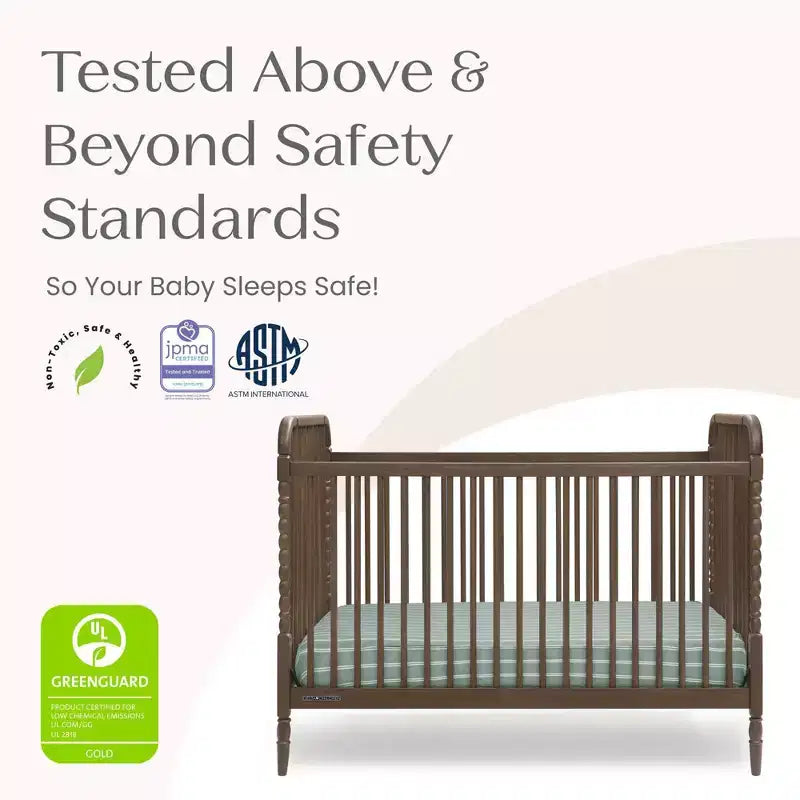 Lit de bébé convertible 4-en-1 – Pin massif, GREENGUARD Gold