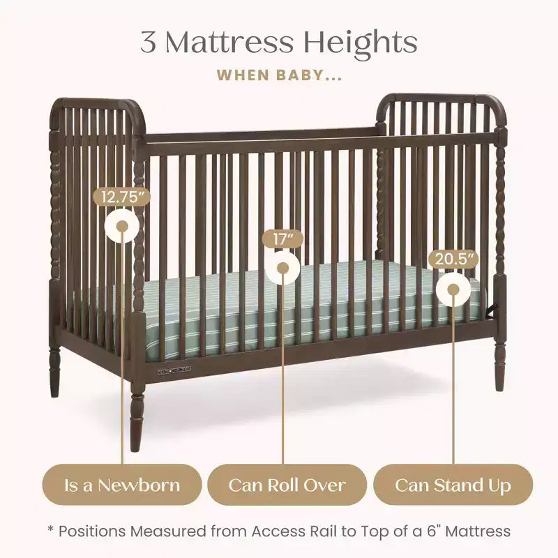 Lit de bébé convertible 4-en-1 – Pin massif, GREENGUARD Gold
