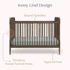 Lit de bébé convertible 4-en-1 – Pin massif, GREENGUARD Gold