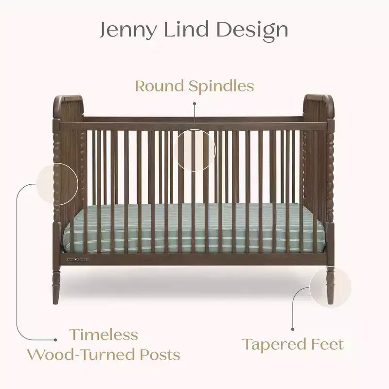 Lit de bébé convertible 4-en-1 – Pin massif, GREENGUARD Gold