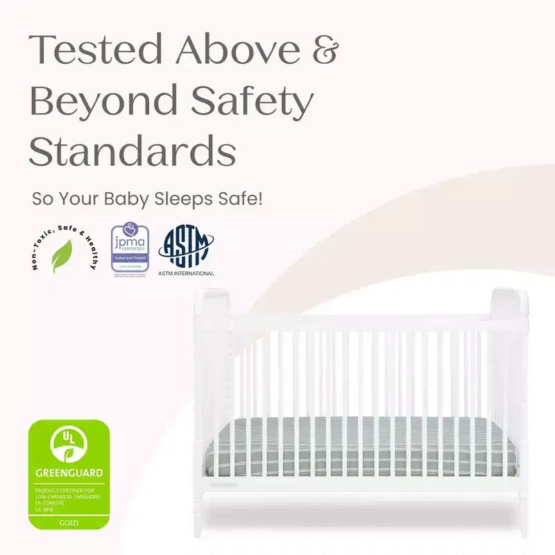Lit de bébé convertible 4-en-1 – Pin massif, GREENGUARD Gold