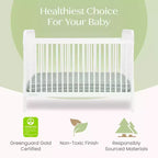 Lit de bébé convertible 4-en-1 – Pin massif, GREENGUARD Gold