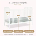 Lit de bébé convertible 4-en-1 – Pin massif, GREENGUARD Gold