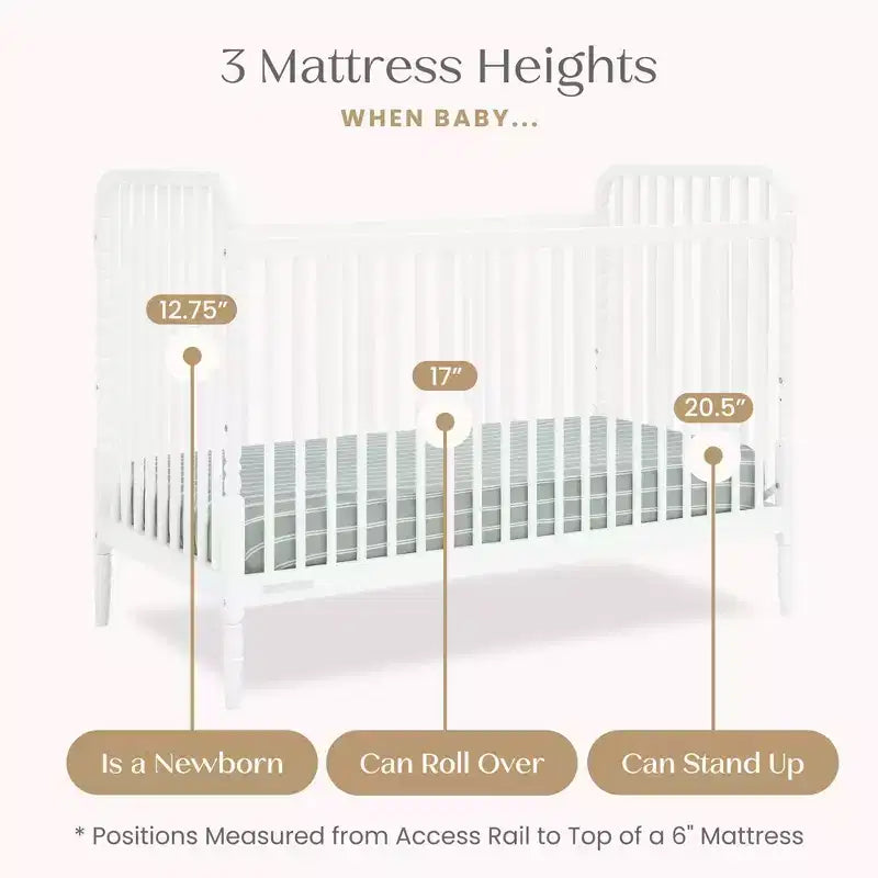 Lit de bébé convertible 4-en-1 – Pin massif, GREENGUARD Gold
