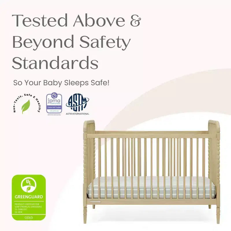 Lit de bébé convertible 4-en-1 – Pin massif, GREENGUARD Gold
