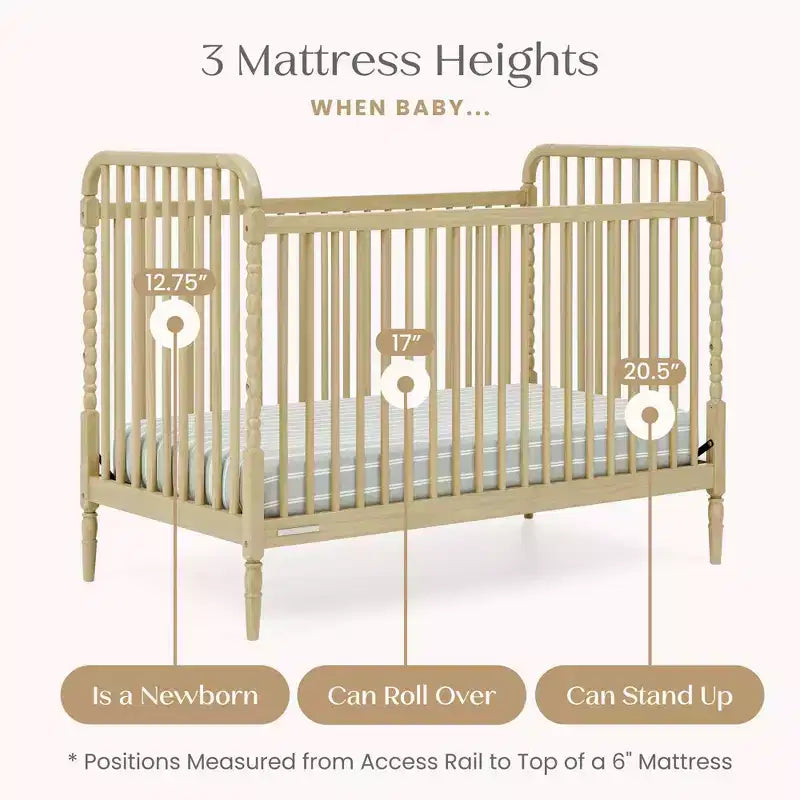 Lit de bébé convertible 4-en-1 – Pin massif, GREENGUARD Gold