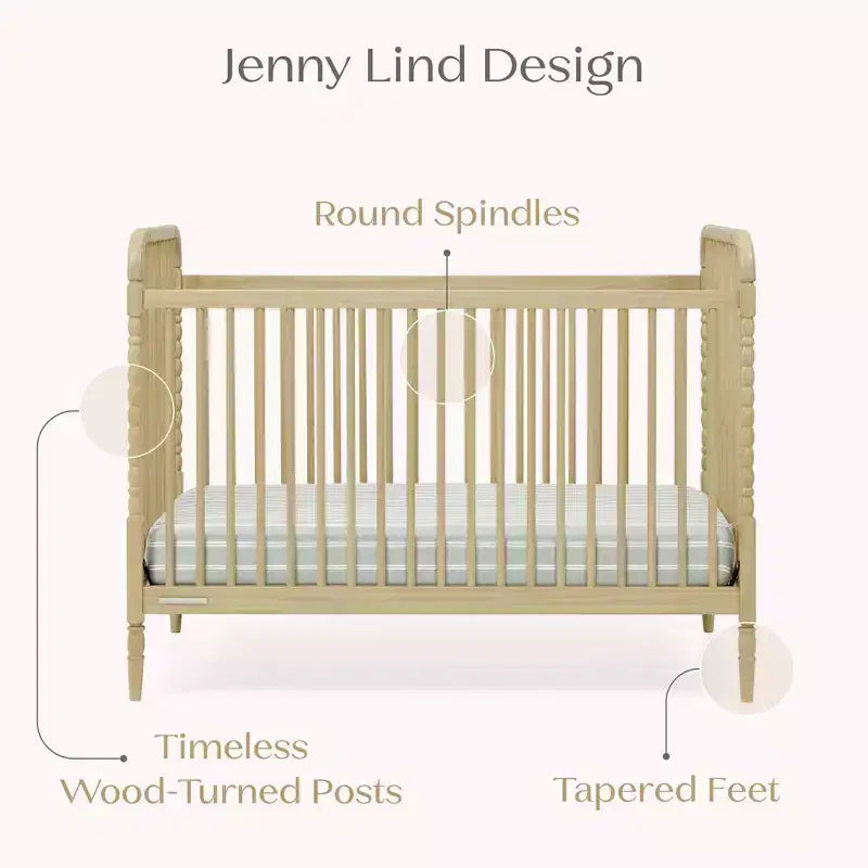 Lit de bébé convertible 4-en-1 – Pin massif, GREENGUARD Gold